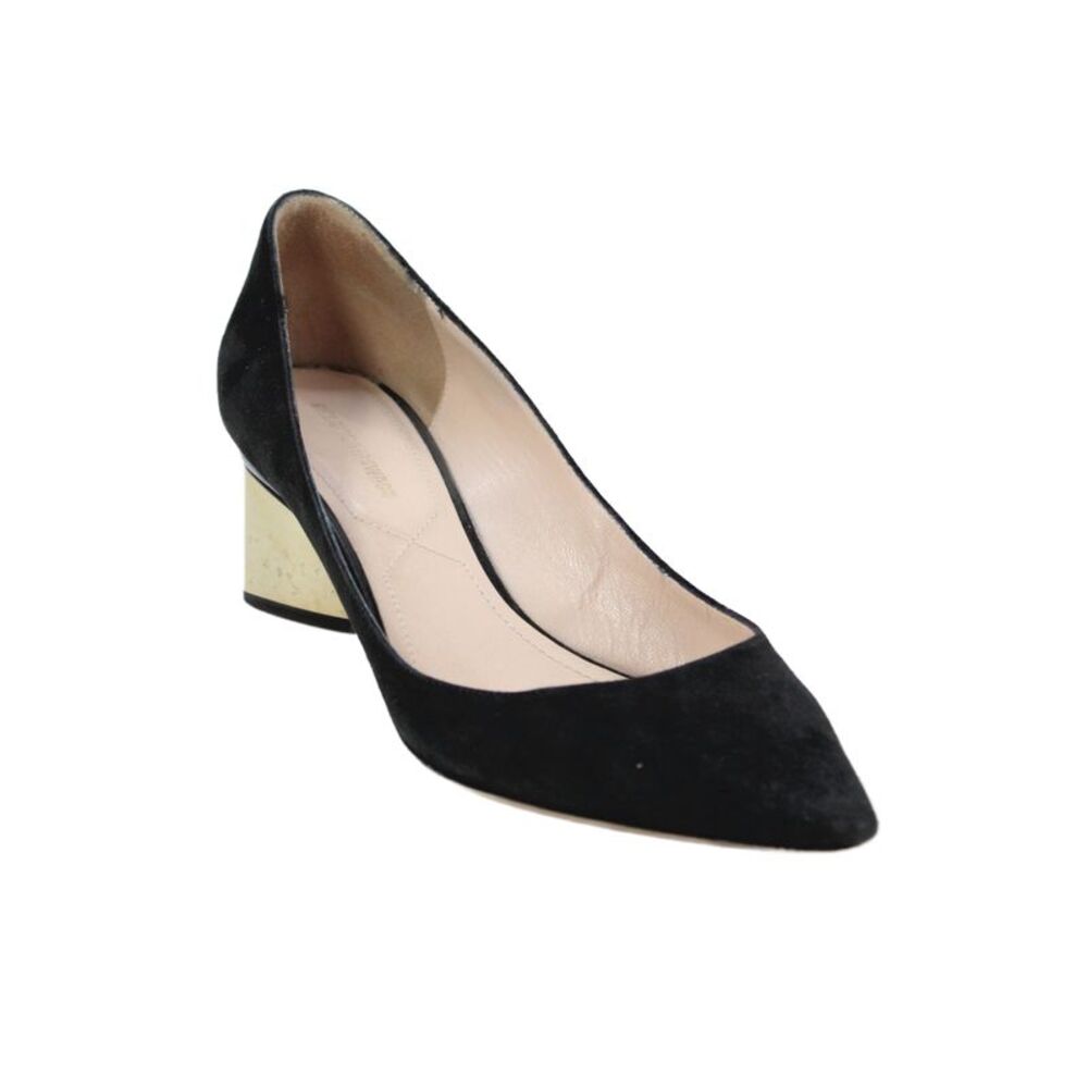 Nicholas Kirkwood Womens Suede Pointed Toe Pumps Black Gold Size 39.5 9.5